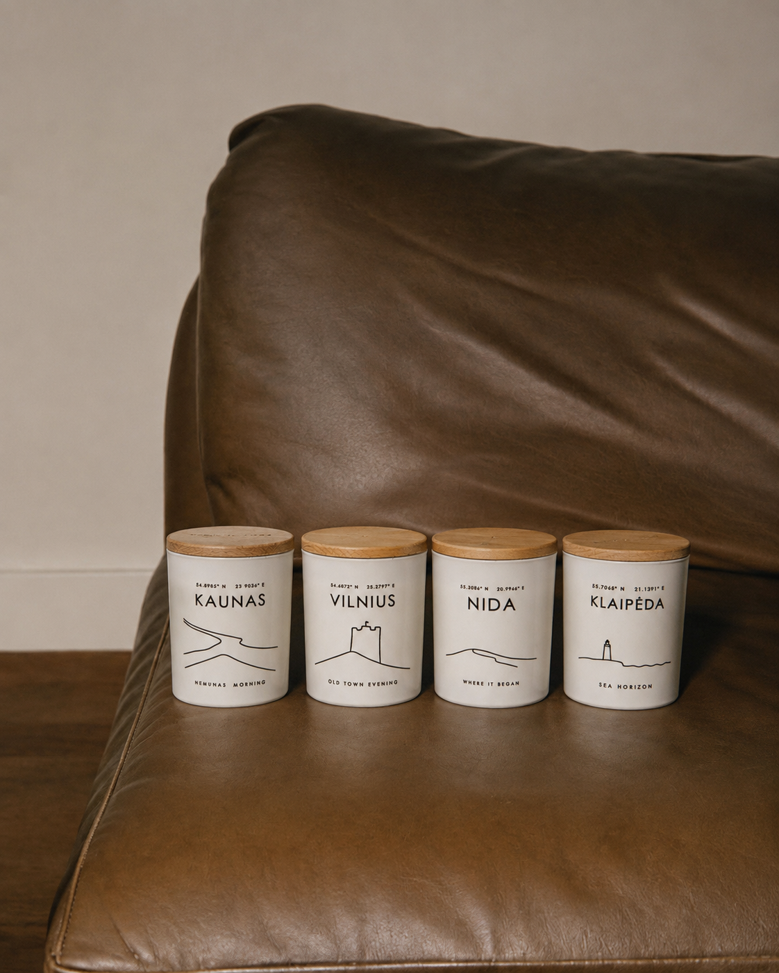 The NIDA JOURNEY collection — Kaunas, Vilnius, Nida and Klaipėda candles
